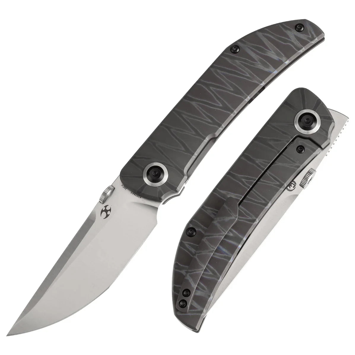 Kansept Tarkin 3.42" Satin 20CV Tiger Stripe Flamed Titanium K1078A3