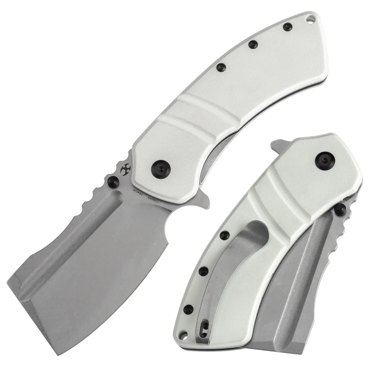 Kansept XL Korvid 3.55" 154CM White G10 T1030A9