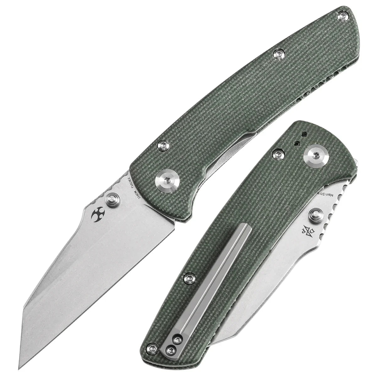 Kansept Main Street 3.36" 154CM Green Micarta T1015E2