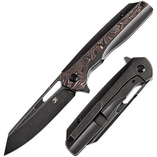 Kansept Shard 3.48" CPM-S35VN Blackstonewashed Titanium & Copper Carbon Fiber BlackK1006C1