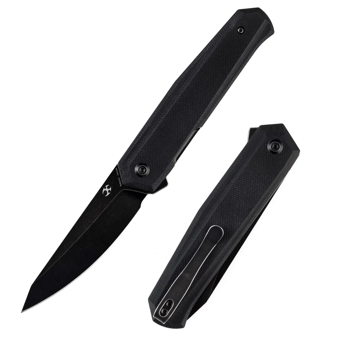Kansept Integra T1042A2 – 3.63" Stonewashed 154CM Drop Point Blade, Black G10 Handle, Frame Lock – Designed by JK Knives