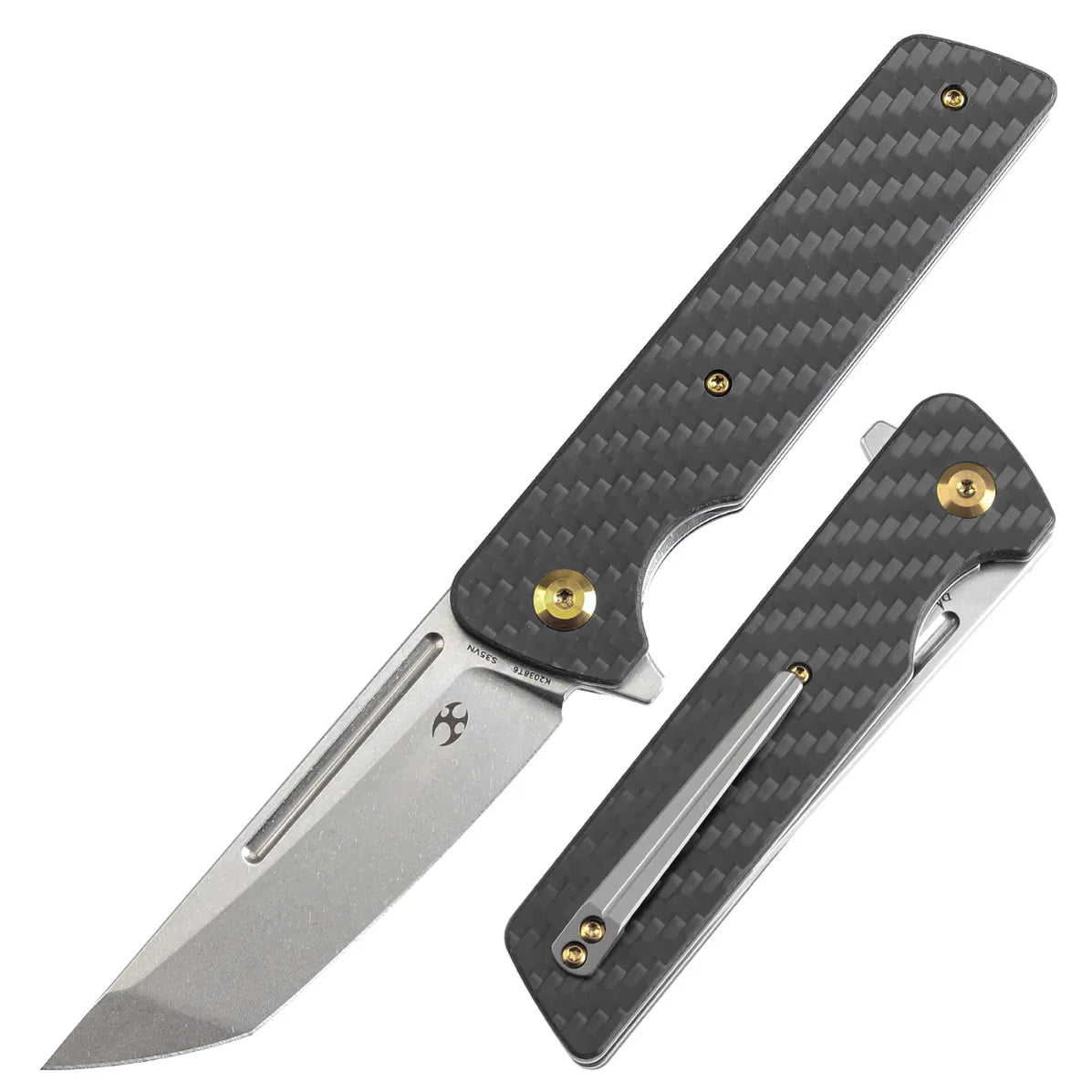 Kansept Anomaly 3.14" Stonewashed CPM S35VN Carbon Fiber +G10 Black K2038T6