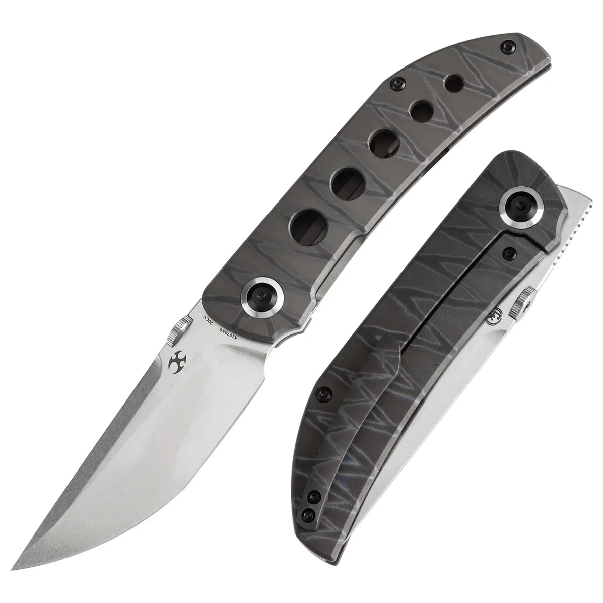 Kansept Tarkin 3.42" Satin 20CV Tiger Stripe Flamed Titanium K1078A6