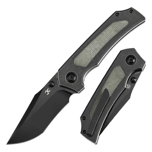 Kansept Fermi 3.11" Blackwash CPM 20CV Green Micarta K1122A1