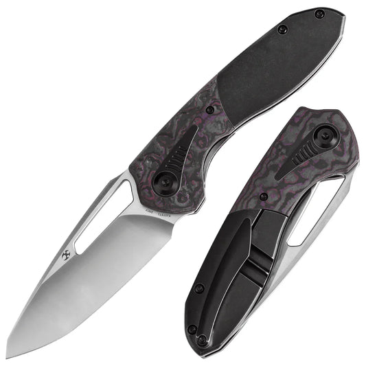 Kansept Thoth 3.43" Satin CPM 20CV Blackwash Titanium + Purple Haze Carbon Fiber K1075T1