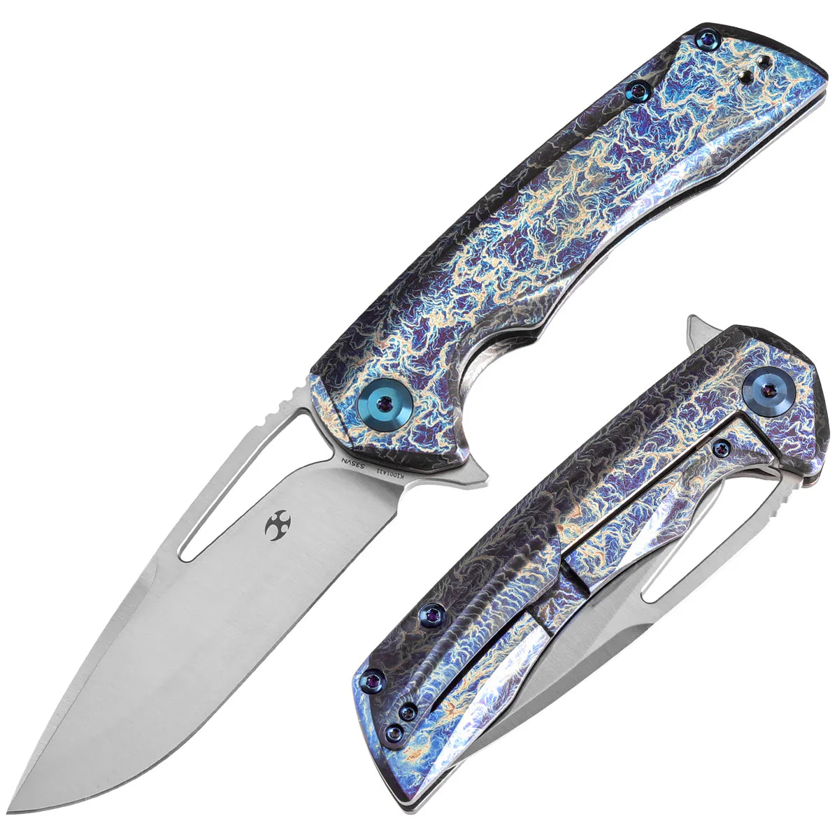 Kansept Kryo 3.58" CPM S35VN Bronze Anodized and Stonewashed Titanium Grey K1001A11