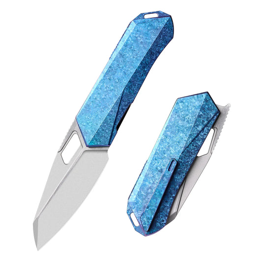 Remette RT-Woodpecker 2.95" M390 Reverse Tanto Knife – Crystallized Titanium Handle RTWP-IB