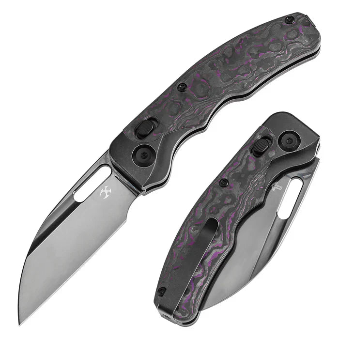 Kansept Vivid 3.04'' Mirror DLC CPM S35VN Blackwashed Titanium with Purple Haze Fatcarbon K1094V4
