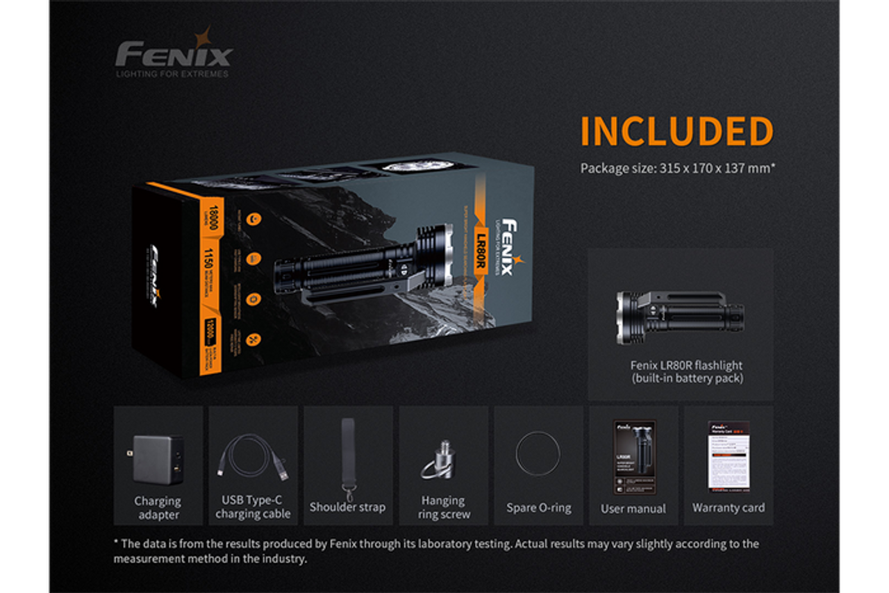 Fenix LR80R 18000 Lumen Rechargeable Searchlight