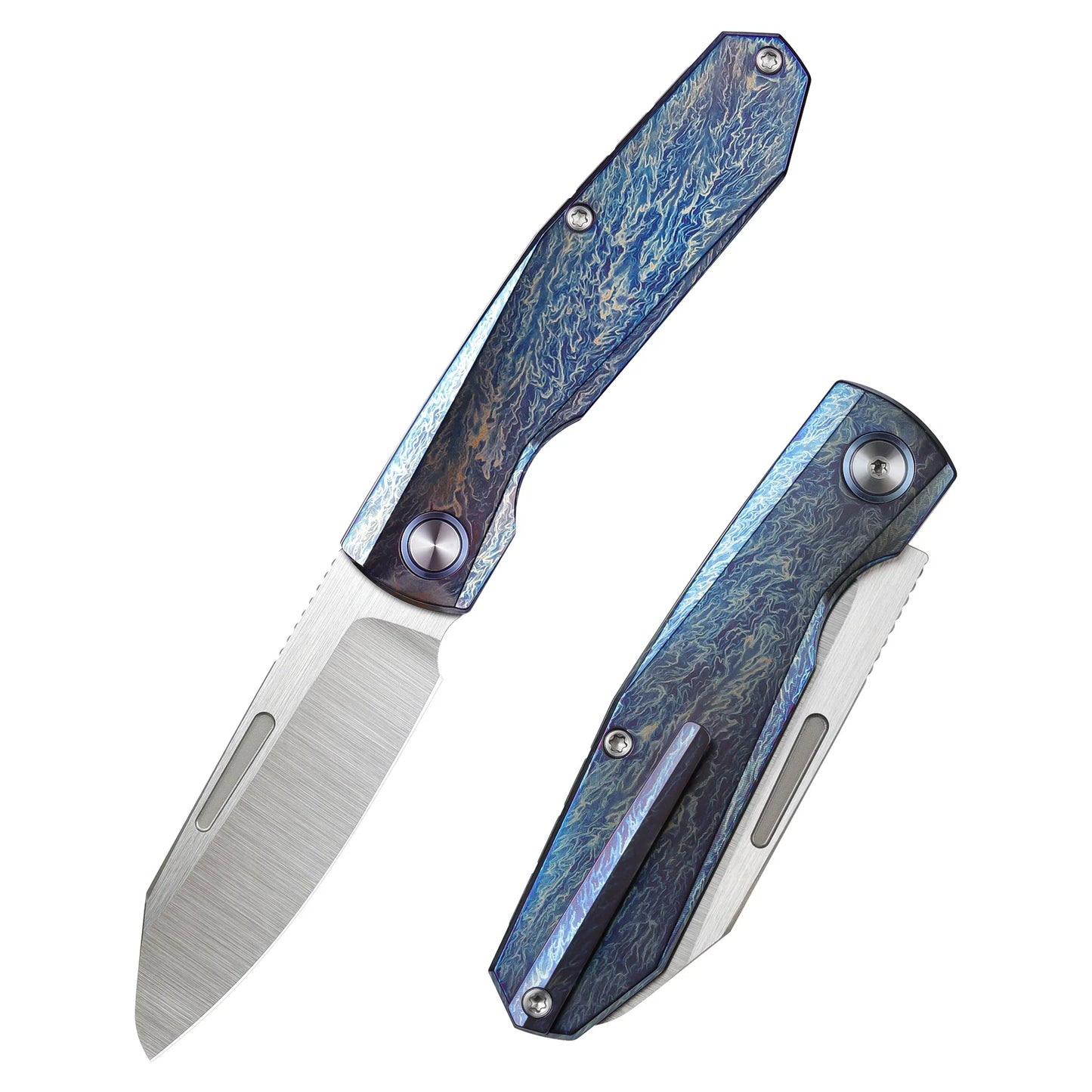 Remette RT-Squirrel RTDP-V â€“ 2.83" M390 Drop Point Folding Knife with Titanium Handle