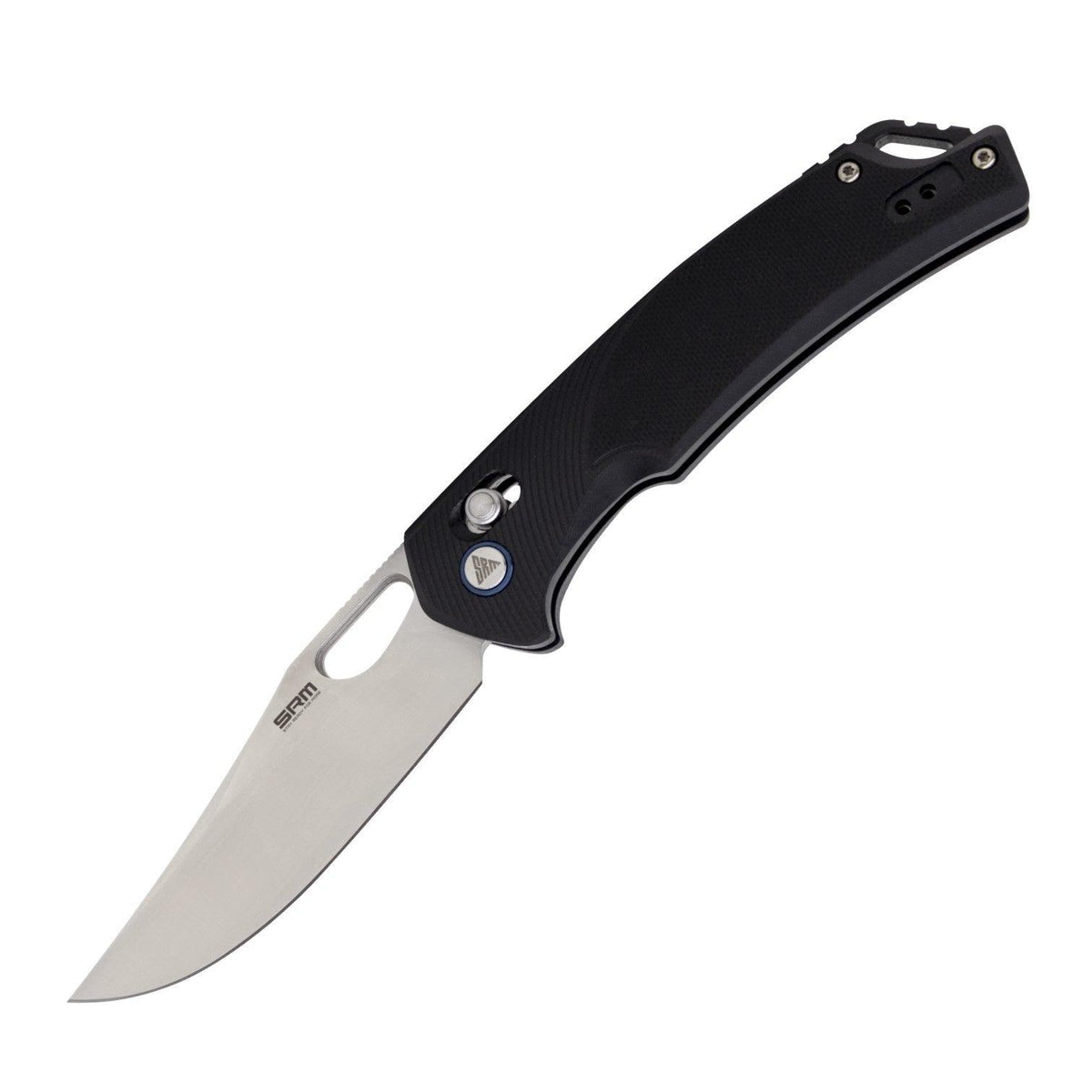 SRM Retriever 9201 front view – 3.54″ brushed D2 clip point folding knife