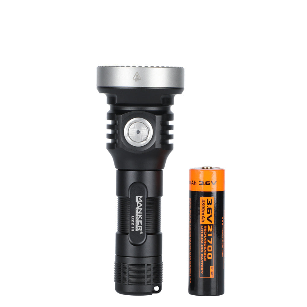 Manker U22 III 1500 Lumen Type-C Rechargeable Long Range Flashlight 1* OSRAM KW CSLPM1.TG LED 1 * 21700 Battery Included