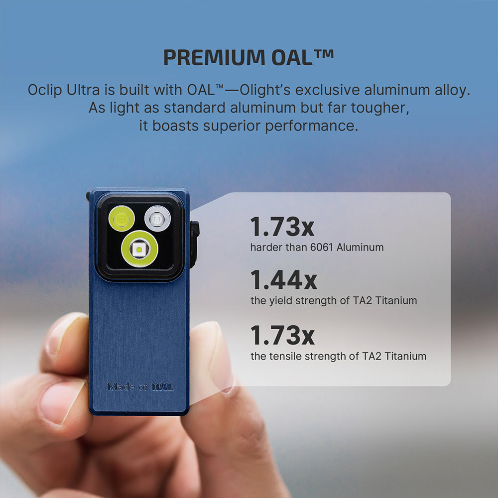 Olight Oclip Ultra 530 Lumen USB-C Rechargeable 3-in-1 Flashlight w/ RED and UV LEDs - Navy Blue