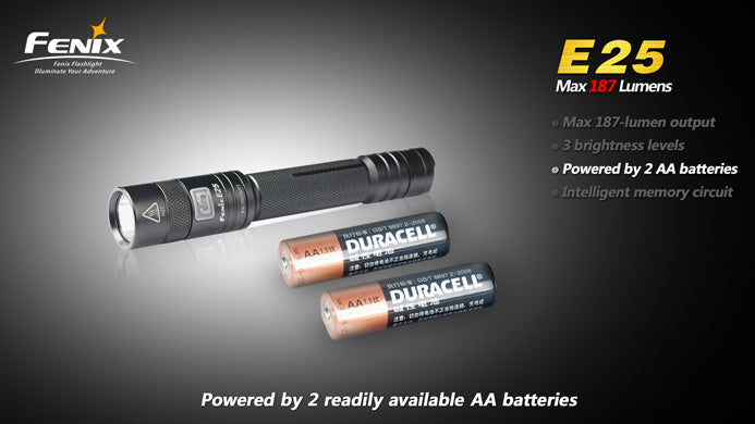 Fenix E25 2 x AA 187 Lumen LED Flashlight