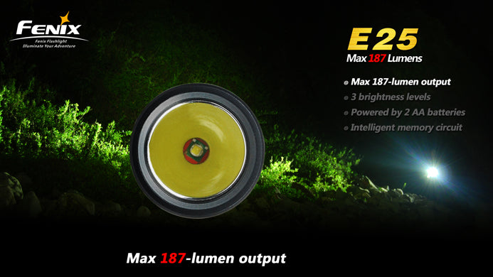 Fenix E25 2 x AA 187 Lumen LED Flashlight