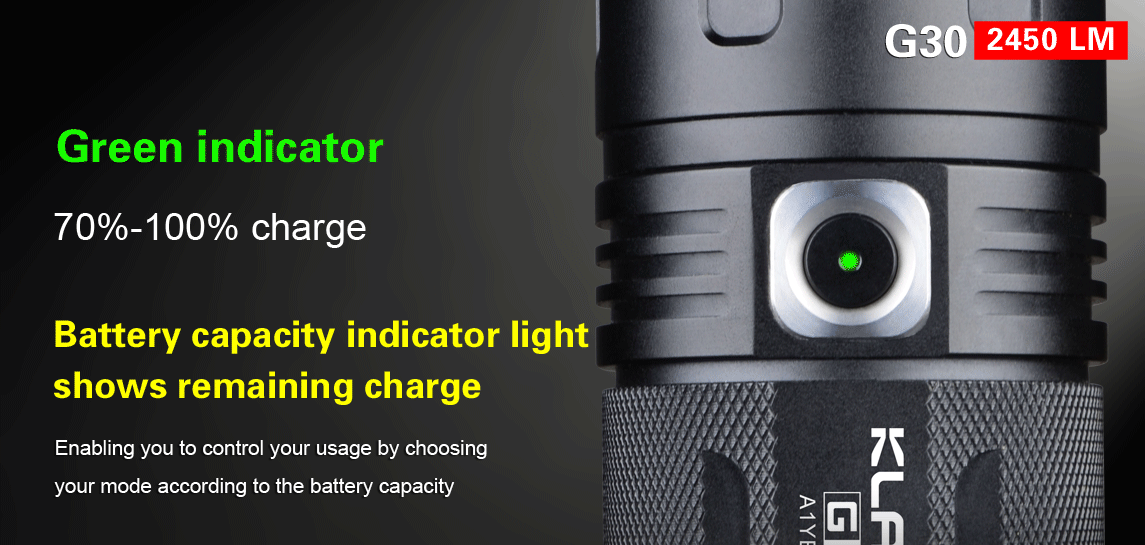 Klarus G30 3 x 18650 CREE MT-G2 2450 Lumen Flashlight