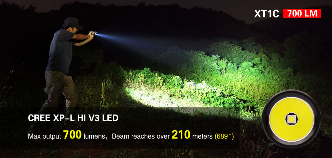 Klarus XT1C 1 x 16340 700 Lumen CREE XP-L HI V3 LED Flashlight