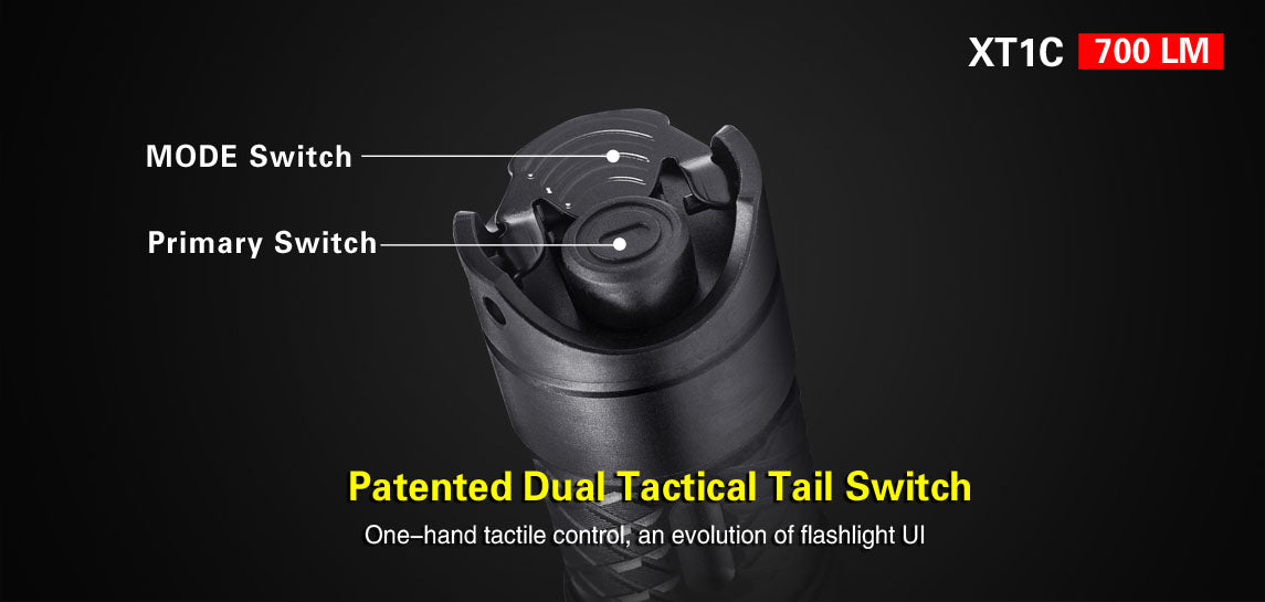 Klarus XT1C 1 x 16340 700 Lumen CREE XP-L HI V3 LED Flashlight