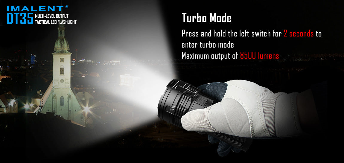 Imalent DT35 8500 Lumen 4 x 18650 CREE XHP35 LED Flashlight