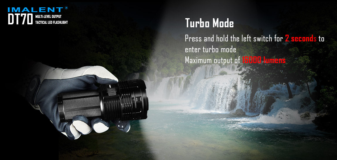 Imalent DT70 16000 Lumen 4 x 18650 CREE XHP70 LED Flashlight