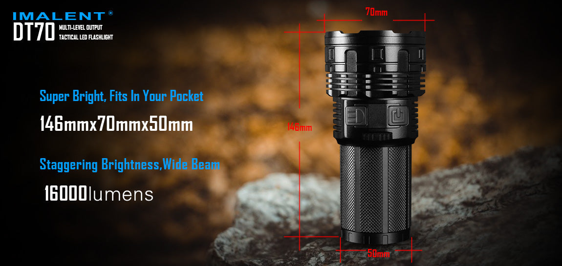 Imalent DT70 16000 Lumen 4 x 18650 CREE XHP70 LED Flashlight
