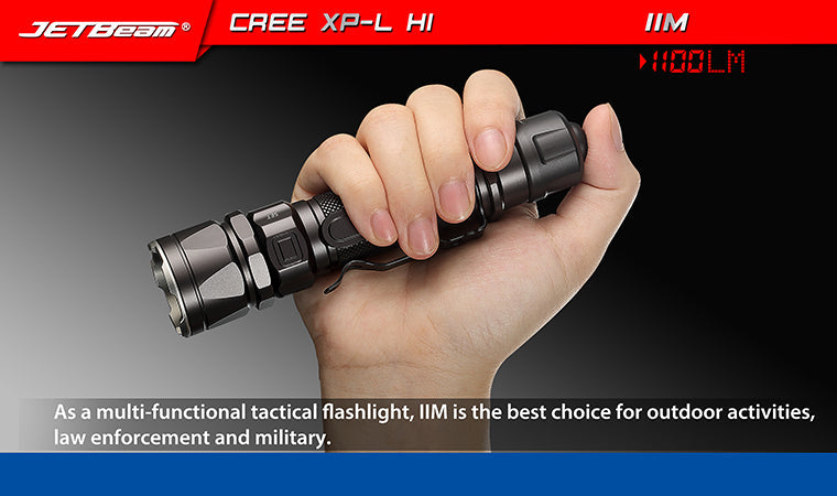 Jetbeam IIM 1100 Lumen Flashlight 1 x 18650 CREE XP-L HI LED