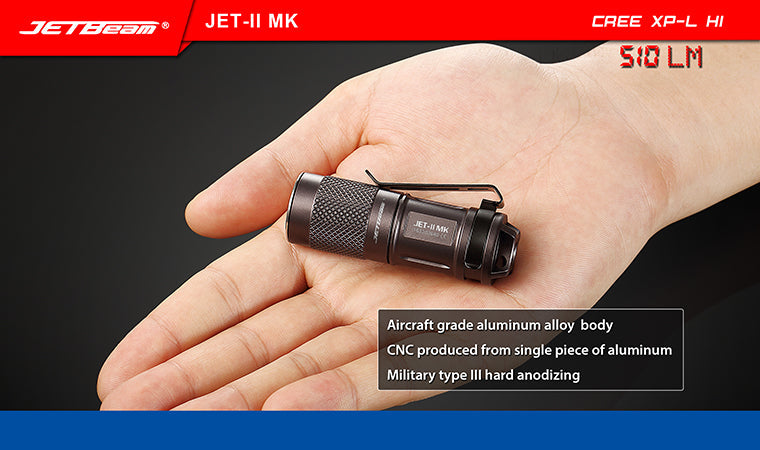 Jetbeam JET-II MK 1 X 16340 510 Lumens CREE XP-L HI LED Flashlight