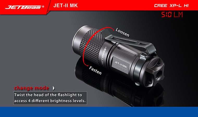 Jetbeam JET-II MK 1 X 16340 510 Lumens CREE XP-L HI LED Flashlight