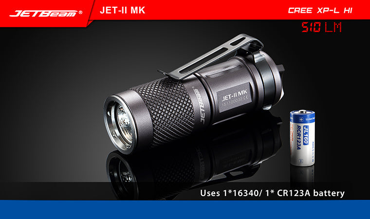 Jetbeam JET-II MK 1 X 16340 510 Lumens CREE XP-L HI LED Flashlight