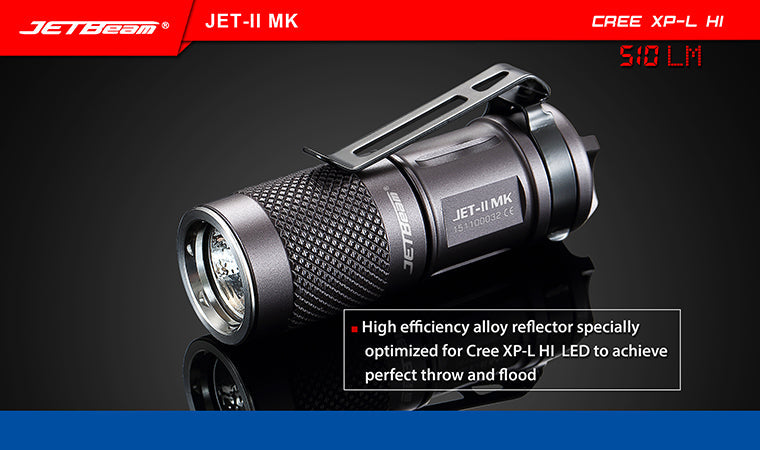 Jetbeam JET-II MK 1 X 16340 510 Lumens CREE XP-L HI LED Flashlight