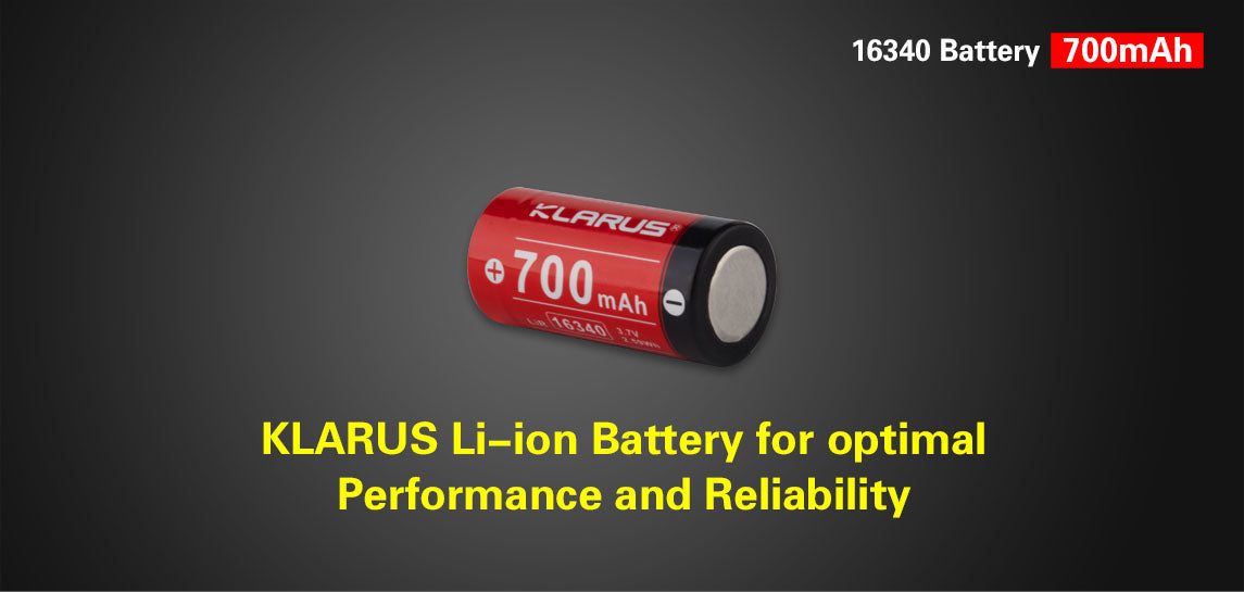 Klarus RCR123 - 16340 700mAh Rechargeable Battery