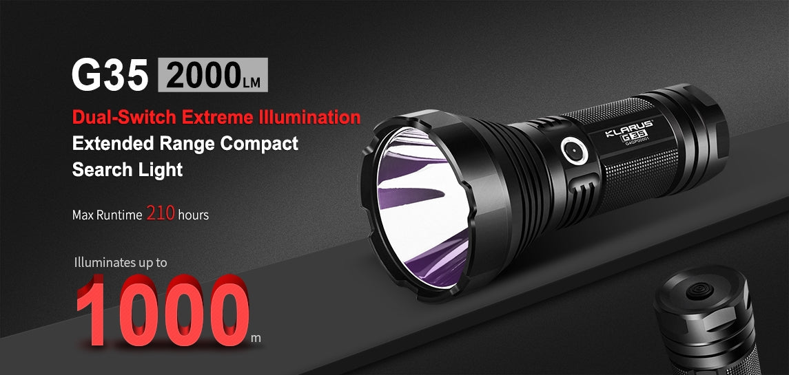 Klarus G35 2000 Lumen 3 X 18650 CREE XHP35 HI D4 LED Flashlight