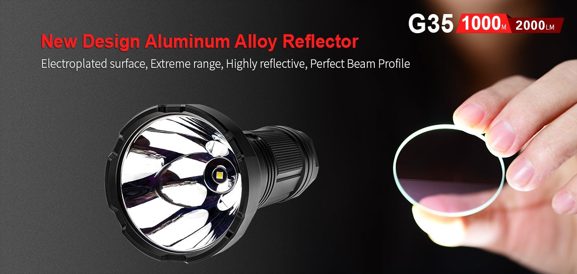 Klarus G35 2000 Lumen 3 X 18650 CREE XHP35 HI D4 LED Flashlight