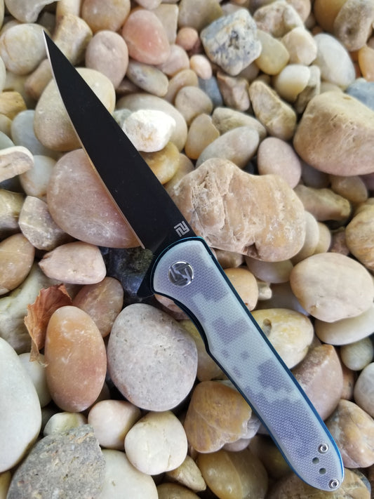 Artisan Cutlery Shark Liner Lock Knife Camo G-10 (3.2" SW D2)