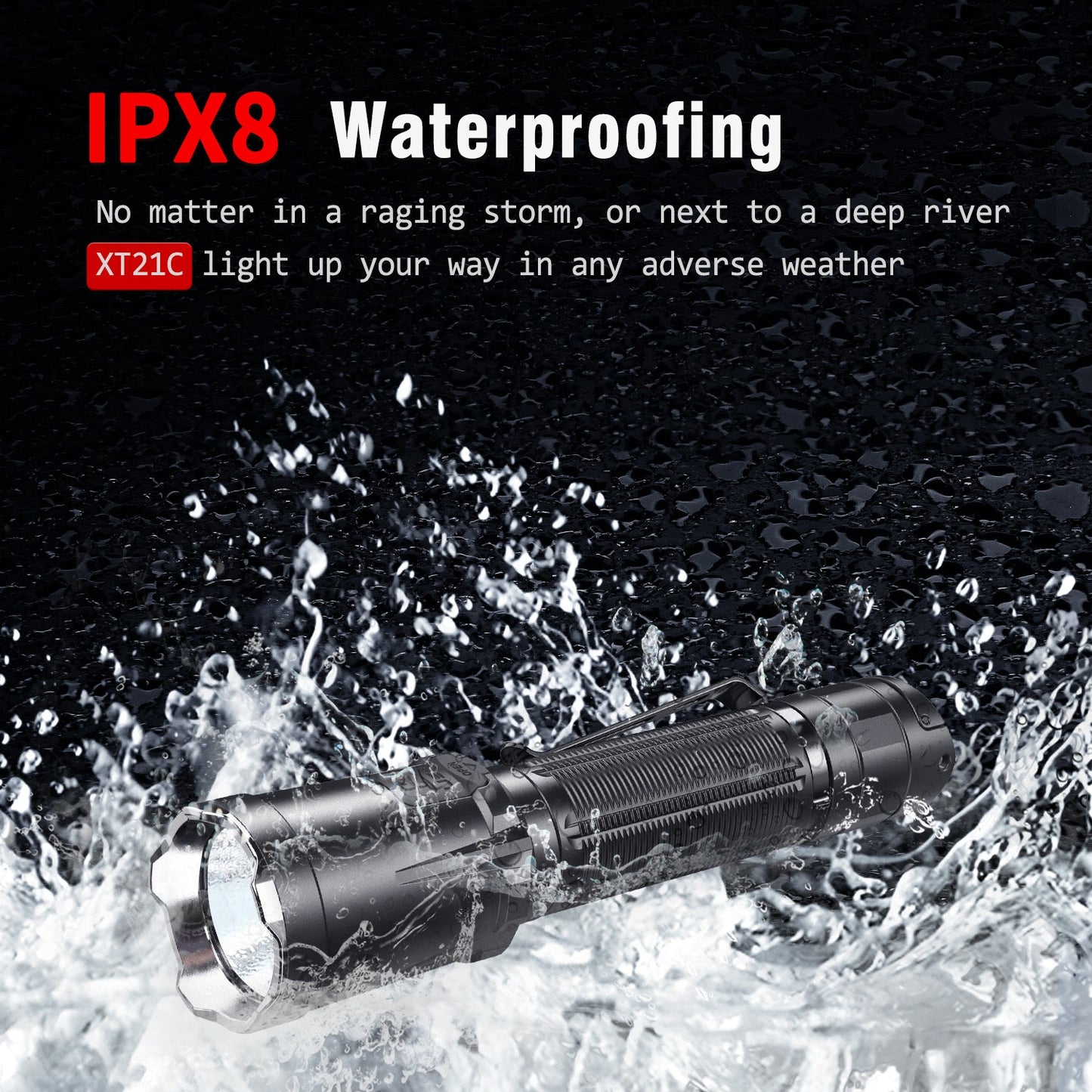 Klarus XT21C 3200 Lumen Tactical Type-C Rechargeable Flashlight 1 * 21700 Battery