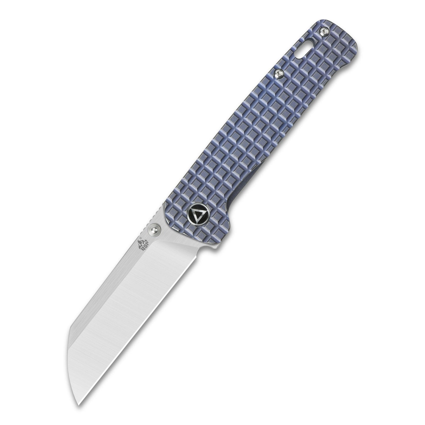 QSP Penguin Blue Titanium Frag Handles 3.12in 154CM Steel Blade - QS130-RFRG1