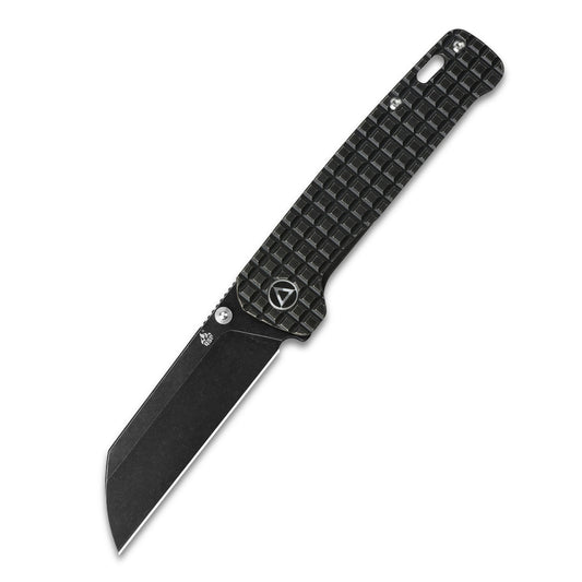 QSP Penguin Black Titanium Frag Handles 3.12in 154CM Black Steel Blade - QS130-OFRG