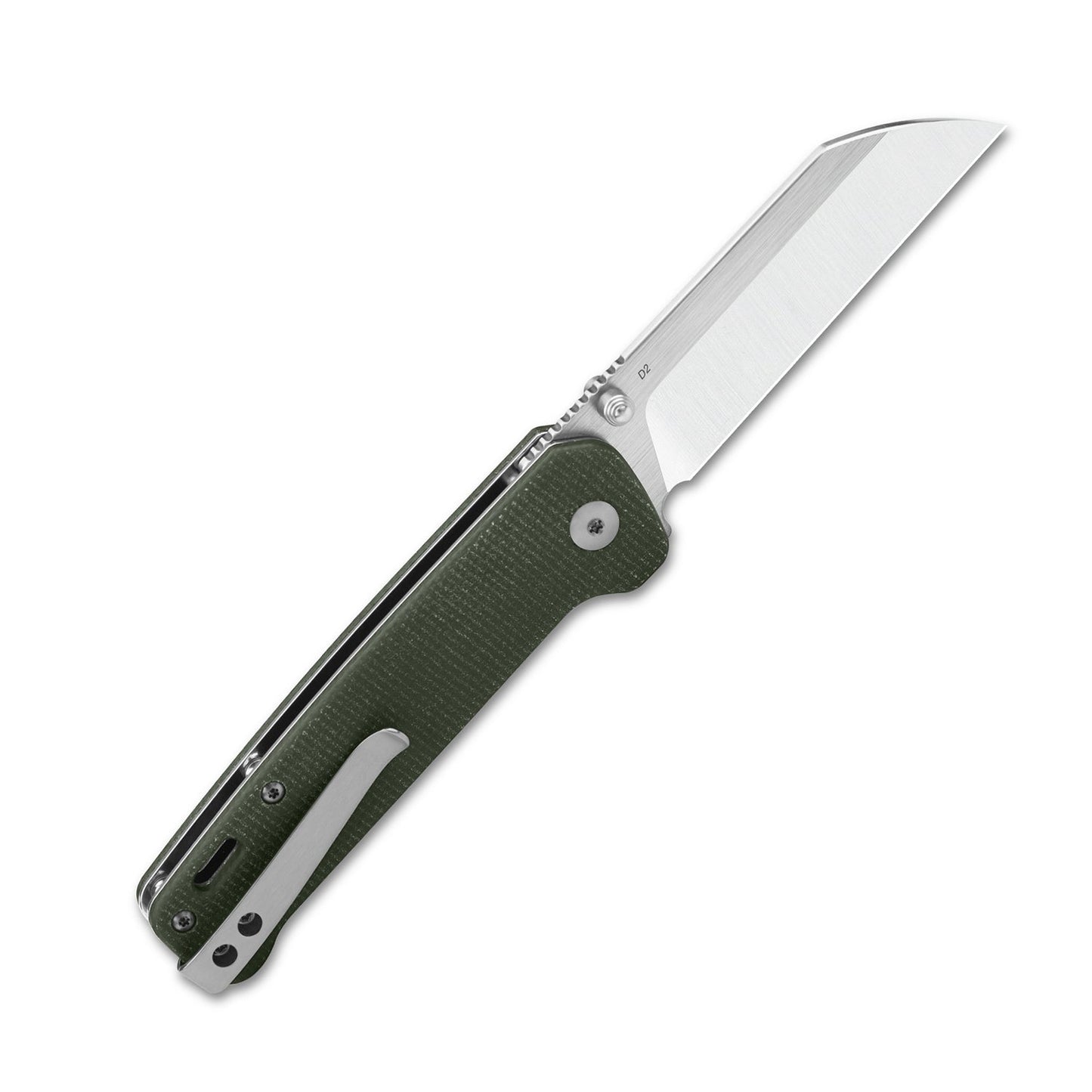 QSP PENGUIN QS130-C Folding Knife SATIN D2 Green Micarta