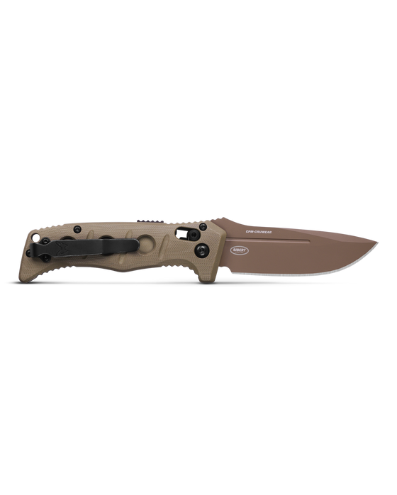 Benchmade 2730FE-2 Mini Auto Adamas blade detail, Flat Earth CruWear