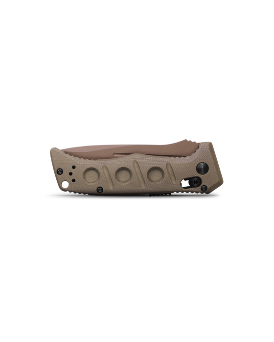 Benchmade 2730FE-2 Mini Auto Adamas open position showing CruWear drop point blade