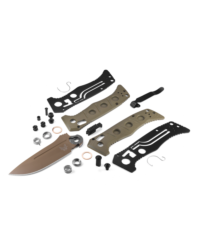 Benchmade 2730FE-2 Mini Auto Adamas Auto AXIS mechanism and pocket clip detail