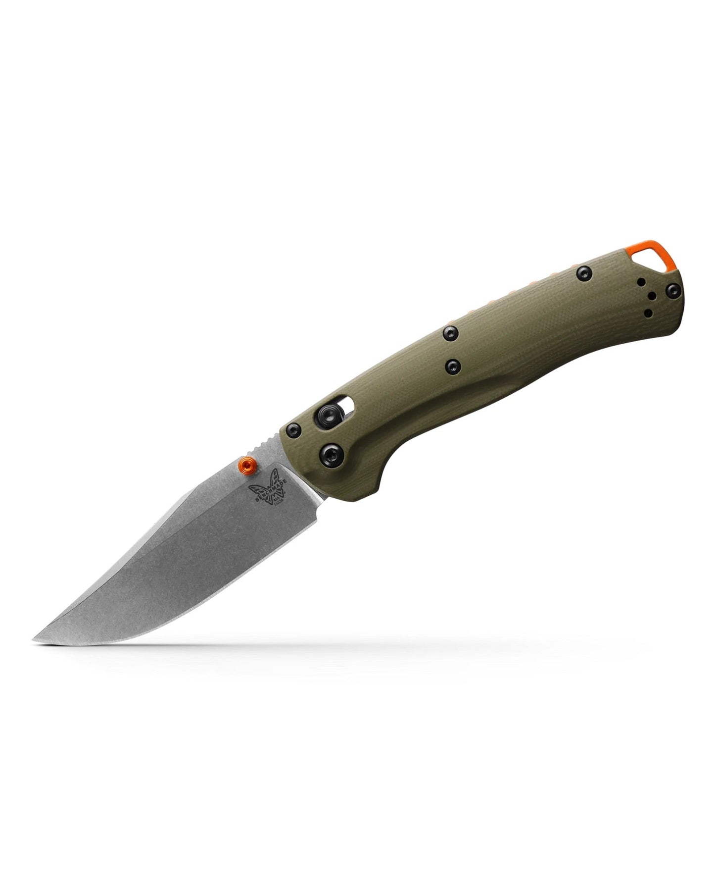 Benchmade TAGGEDOUT Folding Knife 3.5in S45VN Steel OD Green G10 Handles