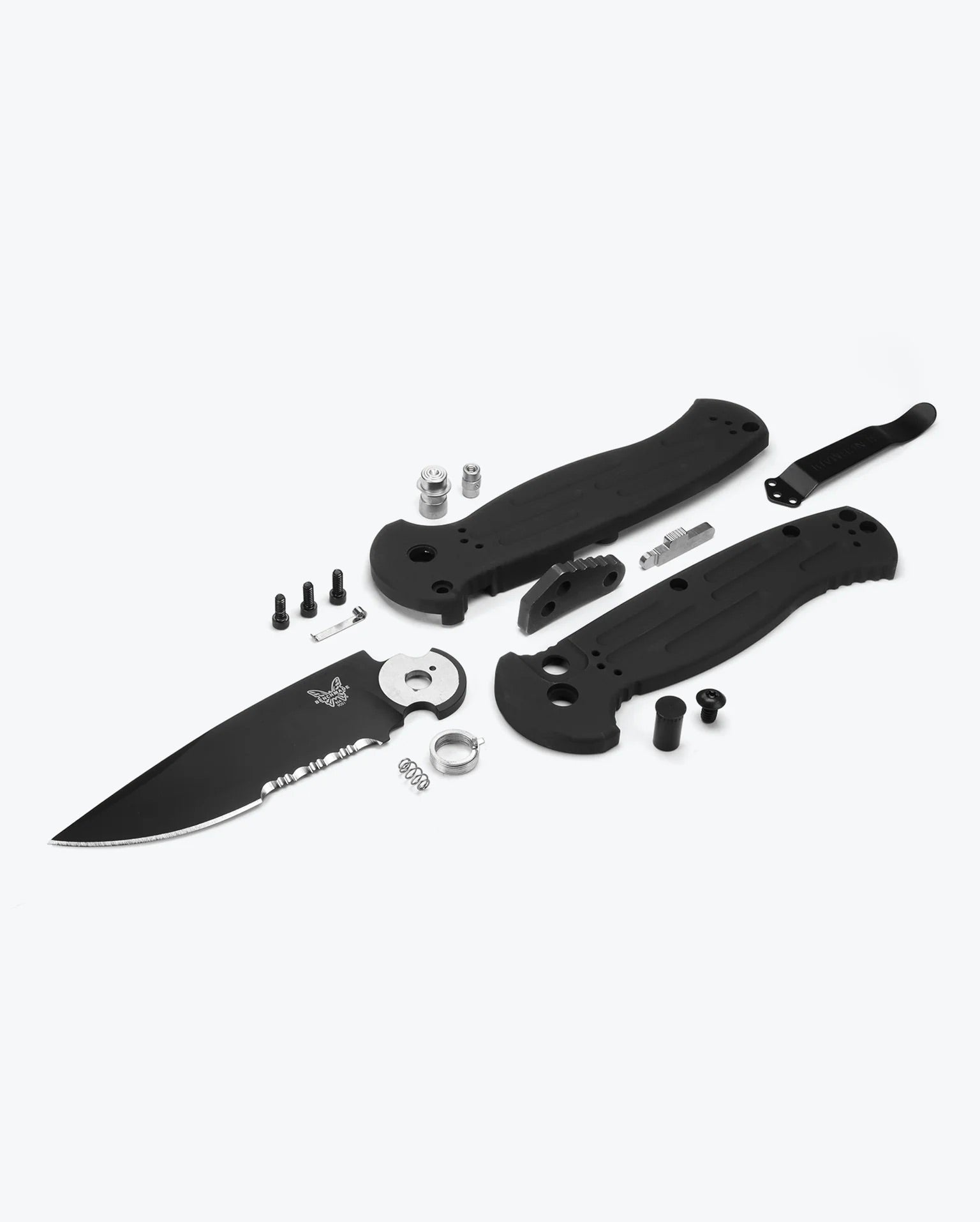 Benchmade AFO II 9051SBK black aluminum handle with push-button and glass-breaker pommel