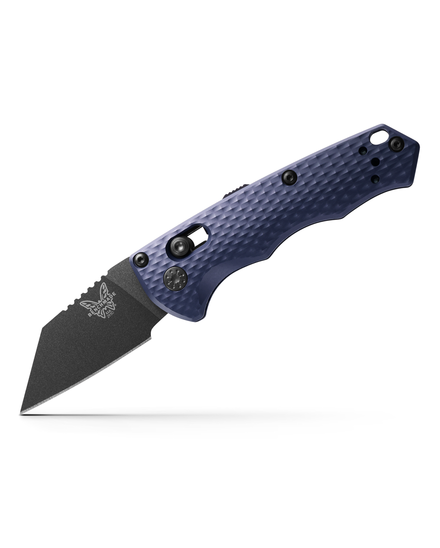 Benchmade Partial Immunity 2950BK open three-quarter view – 1.95" Cobalt Black CPM-M4 Wharncliffe automatic knife