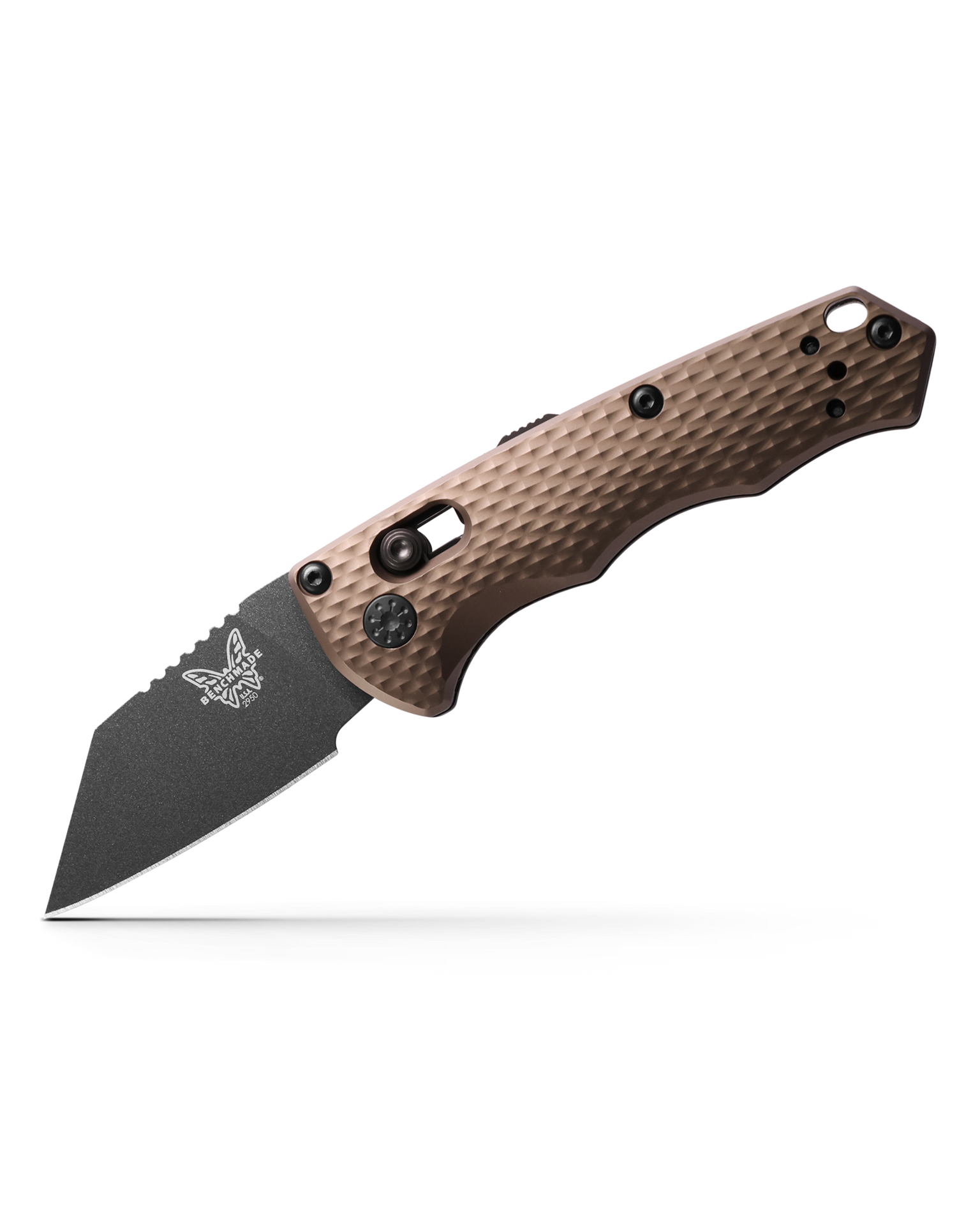 Benchmade Partial Immunity 2950BK-1 open three-quarter view – 1.95" Cobalt Black CPM-M4 Wharncliffe automatic knife