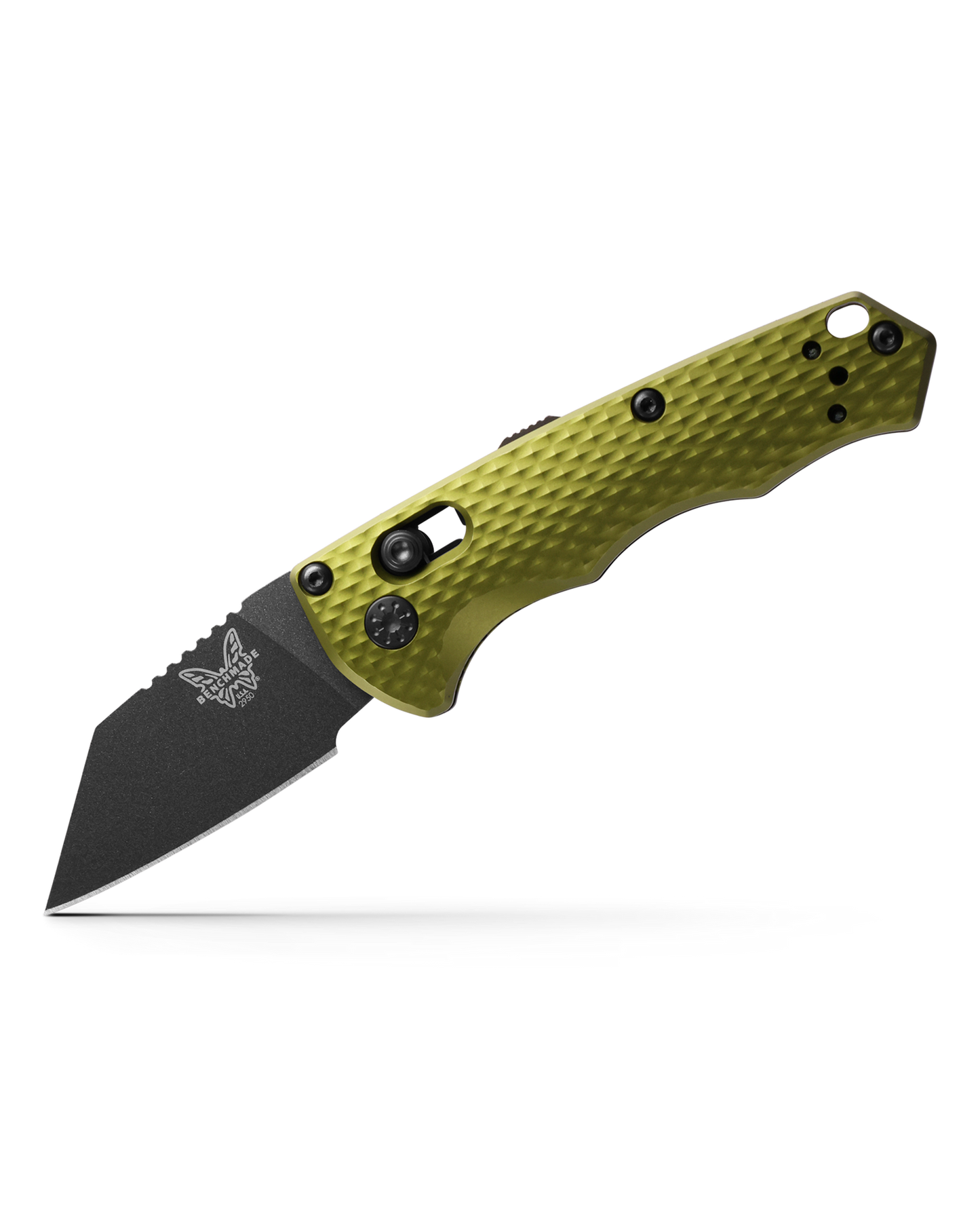 Benchmade Partial Immunity 2950BK-2 open three-quarter view – 1.95" Cobalt Black CPM-M4 Wharncliffe automatic knife