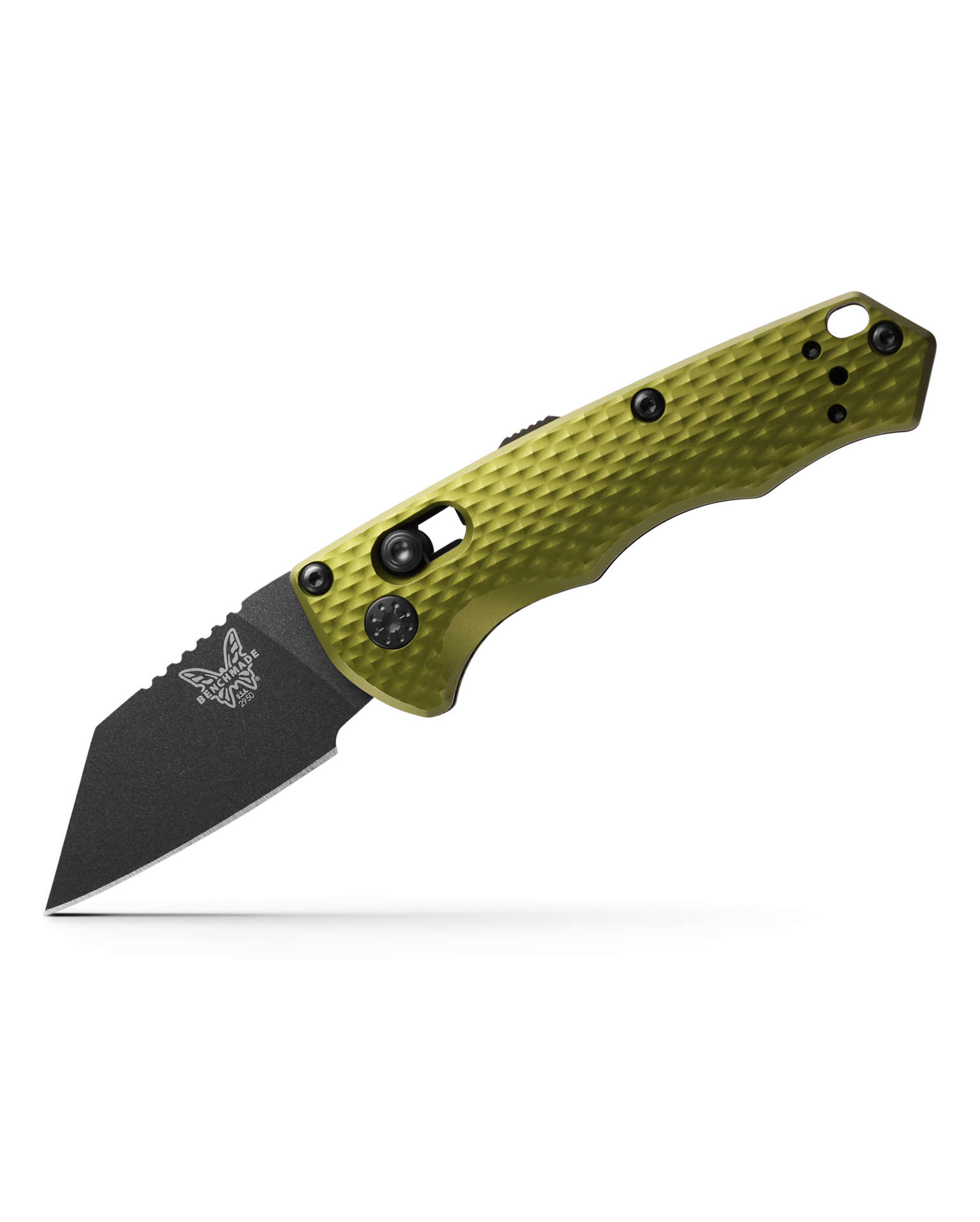 Benchmade Partial Immunity 2950BK-2 open three-quarter view – 1.95" Cobalt Black CPM-M4 Wharncliffe automatic knife