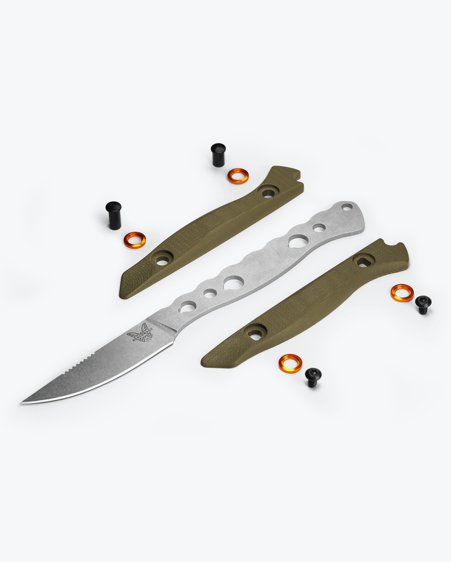 Benchmade Flyway 15700-01 detail view – OD Green G10 bird and trout knife