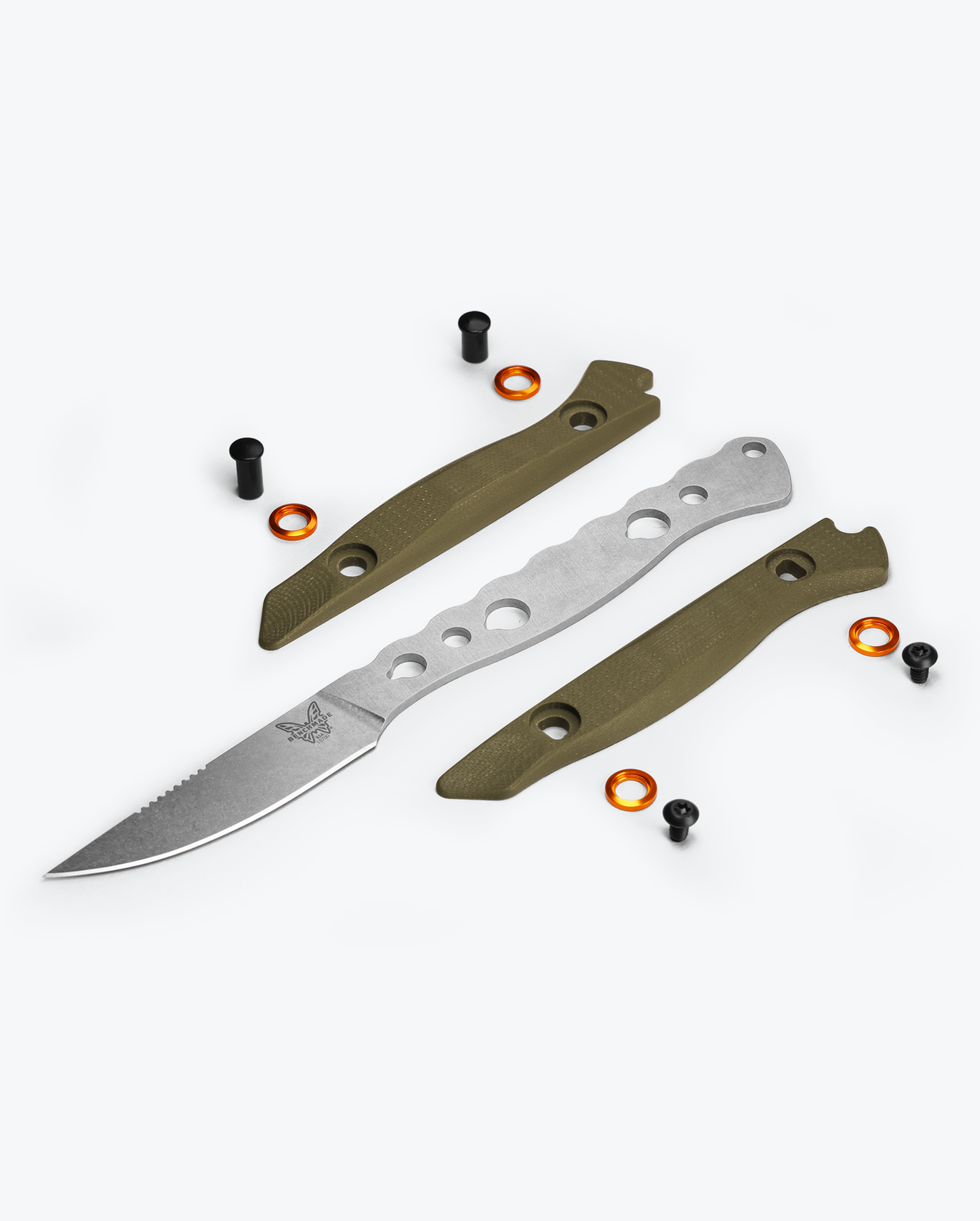 Benchmade Flyway 15700-01 detail view – OD Green G10 bird and trout knife
