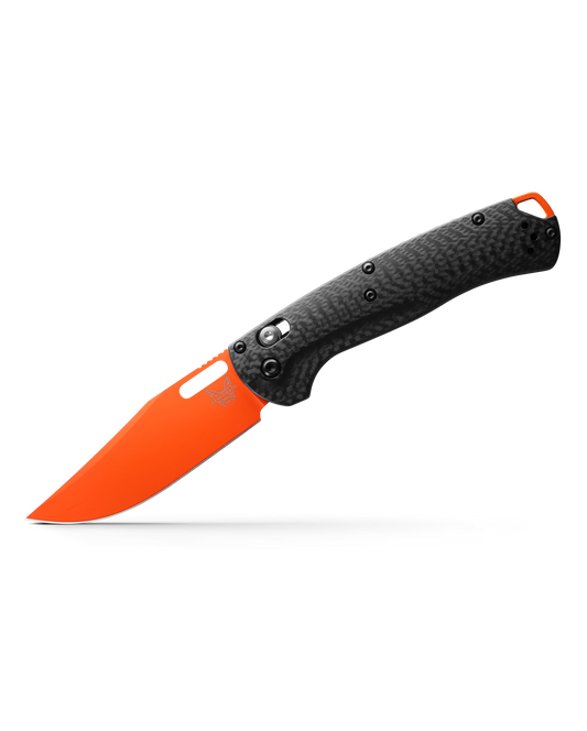 Benchmade TAGGEDOUT AXIS Lock Folding Knife 3.5" Magnacut Clip Point Carbon Fiber Scales 15535OR-1